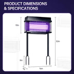 Solar Bug Zapper Outdoor, Purple UV Mosquito Zapper with Smart Rain Off Rechargeable Mosquito Killer Lamp, Wireless Solar Powered Fly Trap for Yard Patio RV (Black)