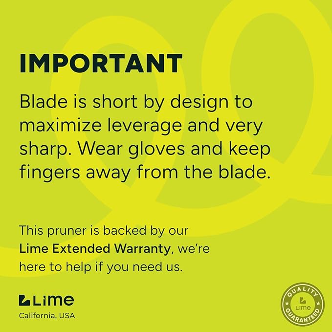 Lime Bypass Pruning Shears & Hedge Clippers - Cuts 3x Easier, Ideal for Seniors