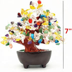 Colorsheng 7 Inch Quartz Crystal Money Tree Bonsai Feng Shui Gem Decoration for Wealth and Luck (Multicolor)