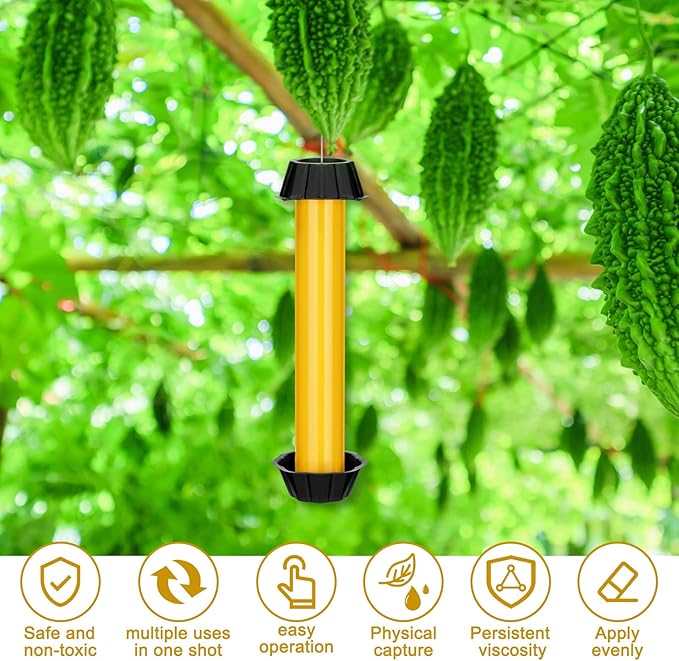 Qualirey Fly Traps for Indoor Outdoor Hanging Fruit Fly Stick Trap Sticky Mosquito for Home Insect 10 x 2.5 Inches(Yellow,4 Pcs)