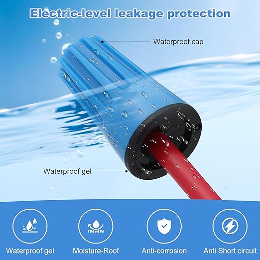 Lenporl 50PCS Waterproof Wire Electrical Connectors 22AWG-8AWG,Outdoor Seal Electrical Twist Nuts Caps Cable Terminal Connector for Landscape Light, Irrigation Valves, Wet Location Installation