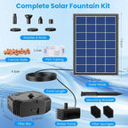 Antfraer 4W Solar Fountain Pump with Pond Filter, Solar Pond Filter Kit with 5 Nozzles & PVC Tubing, Solar Water Fountain for Outdoor Bird Bath, Small Ponds, Water Circulation & Oxygenation