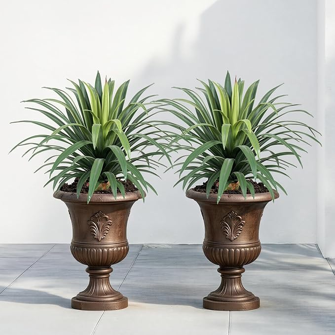 Artificial Agave Plant 27.55Inch UV Resistant Faux Agave Plant Outdoor Large Fake Plants Indoor Realistic Artificial Plants Without Pot for Outdoor Patio Garden Indoor Home Decor (2 Packs)