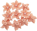 10 PCS 3D Flower Ceramic Tiles,1.6" Handmade Procelain Ceramic Flowers for Artwork,Fish Tank,Vases,Living Room, Dining Table,Office, Home Floral Decor (Single-Flowered Light Orange)
