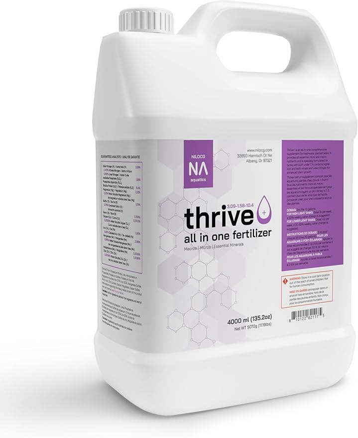 Thrive+ All in One Liquid Aquarium Plant Fertilizer – Highly Concentrated Aquatic Plant Fertilizer Solution – Nutrient-Rich Aquarium Plant Food – Convenient Usage – Effective Results (4000ml)