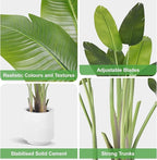 Artificial Bird of Paradise Plant 6Ft Tall Fake Tropical Palm Tree Large Fake Plants with 13 Silk Banana Leaves Faux Plant Indoor Decor Trees with White Pot for Home Bedroom Living Room Office