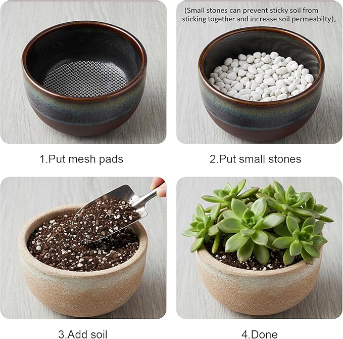 200Pcs Plant Pots Hole Mesh Pad 2/3/5 Inch Round Plant Pot Cover Plastic Planter Bottom Drainage Inserts Grid Mat for Horticultural Enthusiasts and Flower Shops