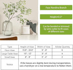CEWOR Artificial Plants 2PCS 43.3 Inch Green Nandina Tall Plants for Wedding Shop Garden Office Home Décor Greenery Stems Fake Branches for Vase Indoor
