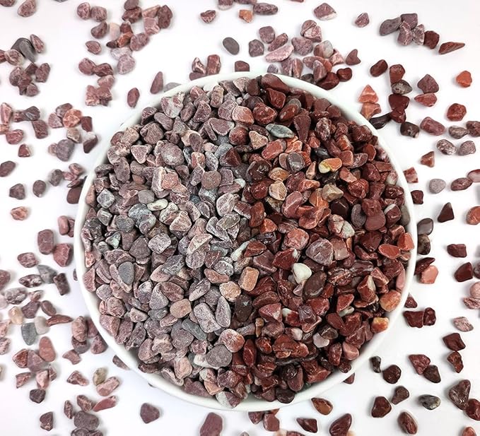 YISZM 2LB Succulent and Cactus Gravel Pebbles, 1/5 Inch Natural Decorative Polished Stones, River Rocks for Vases Gardening Indoor and Outdoor Decorative Rocks, Red