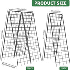 2 Pack Cucumber Trellis, 71" High Foldable A-Frame Garden Trellis for Raised Bed Garden Grow Support with Plant Support Clips Ties for Cucumber,Tomato, Climbing Plants and Flowers