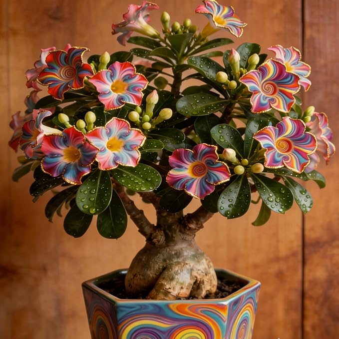 Rare Desert Rose Plant Live Succulent | Low Maintenance Flowering Plant for Indoor & Outdoor Home Garden Decor (2)