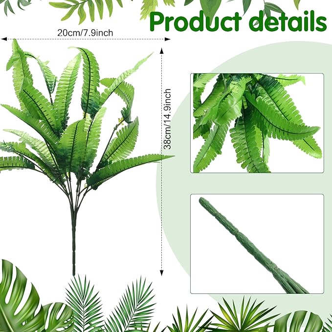 Cindeer 24 Pcs Artificial Flowers Planters for Outdoors, UV Resistant Faux Fake Greenery Plastic Plants Outdoor Indoor for Spring Summer Decors Wedding