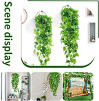 Fake Hanging Plants Vines(8pcs)for Room Decor, Artificial Ivy Greenery Garlands for Home Bedroom Living Aesthetic Kitchen Office Wall Patio Bookshelf,Indoor,Outdoor Farmhouse Decorations(No Basket)