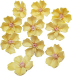 10 PCS 3D Flower Ceramic Tiles,1.6" Handmade Procelain Ceramic Flowers for Artwork,Fish Tank,Vases,Living Room, Dining Table,Office, Home Floral Decor (Single-Flowered Light Yellow)
