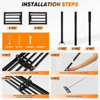 Saker Lawn Leveling Rake 30x10 Inch, Lawn Leveler Tool with 73-Inch Stainless Steel Handle, Heavy Duty Landscape Rake for Yard, Garden, Farm, and Golf Course - Black