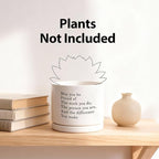 May You Be Proud of The Work You Do Inspirational Gift Ceramic Succulent Plant Pot with Tray Coworker Leaving Motivational Gifts Home Decor Plant Lover 3.5 Inch White (No Plants) (with Ceramic Tray)