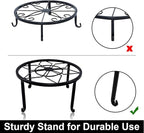 yosager 4 Pack Metal Plant Stands for Flower Pot, Heavy Duty Black Iron Potted Stand Holder, Indoor Outdoor Rustproof Metal Planter Container Round Supports Display Rack for Home & Garden Decor