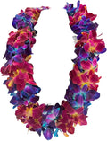 eflowerwholesale - Fresh Hand Made Dendrobium Orchid Lei Purple (Blue with Orangy Red)