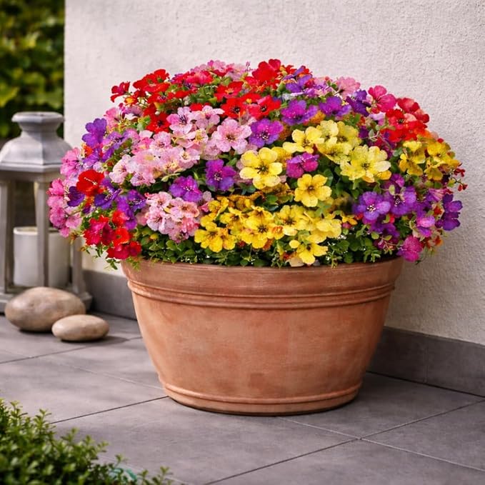 Artificial Flowers for Outdoors, 8 Bundles Faux Silk Spring Flowers for Outside for Planter Front Door Porch Yard Patio Window Box Home Decor