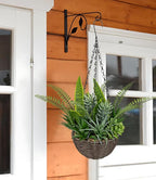 DILATATA Artificial Hanging Plants Basket, Faux Snake Plants Fern Succulent Mix with Coconut Fiber Liner, Fake Hanging Plant with Chain Hook for Indoor Outdoor Porch Patio Balcony Home Décor