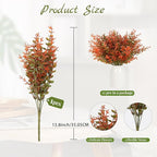 RECUTMS 12 Bundles Artificial Fall Flowers No Fade Faux Autumn Plants, Fake Indoor Outdoor Greenery Fall Decorations for Thanksgiving Christmas Wedding Party Home Garden Fireplace Décor