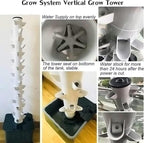 FLTRGO Hydroponics Tower - Hydroponics Growing System for Indoor Herbs, Fruits and Vegetables - Aeroponic Tower with Hydrating Pump, Timer, Adapter, Seeding Bed & Net Pots