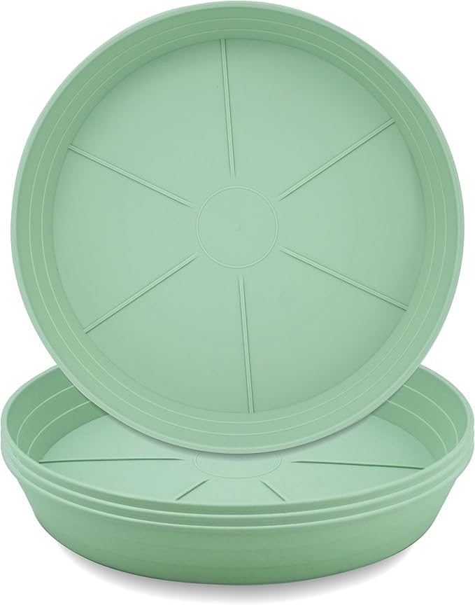 LWALRS Plant Saucer 14 Inch 4 Pack 6 8 10 12 14 16 18 20 25, Plastic Plant Trays for Pots，Extra-Deep Plant Water Dray Tray, Bird Bath Bowl, Heavy Flower Plant Saucers Indoors and Outdoor No Holes