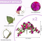 INXUGAO Artificial Fake Flowers for Outdoors Spring Decoration 2 Bundles Faux Flowers Plants for Outdoor Planters UV Resistant Silk Realistic Flowers for Outside Home Garden Front Porch Patio Décor