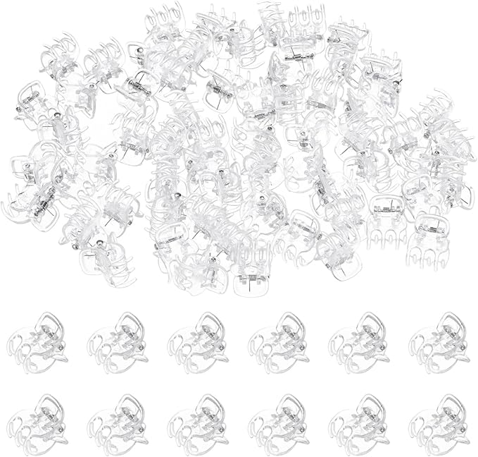 M METERXITY 100-Pack Orchid Clips, Plastic Garden Plant Clips, 6 Claws Orchid Clips, Garden Plant Support Clip for Supporting Stems/Vines/Stalk Grow Upright [Transparent]
