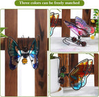 Totority Metal Butterfly Plant Pot Hangers 3Pcs Decorative Glass Flower Pot Hugger Figurines - Unique Outdoor Planter Ornaments & Indoor Garden Art Accessories - Stained Glass Style Present