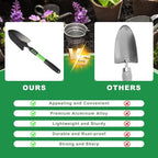 Garden Tool Set, 3 Pack Lightweight Heavy Gardening Kit Including Hand Shovel, Transplant Shovel and Hand Rake with Soft Rubber Non-Slip Handle, for Planting Weeding Digging, Green ﻿
