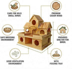 Bird Houses for Outside with External Feeder – Lightly Charred Hanging Birdhouse for Flocking & Nesting – Suitable for Finches, Bluebirds, Cardinals – Perfect for Garden, Patio, Backyard Decor