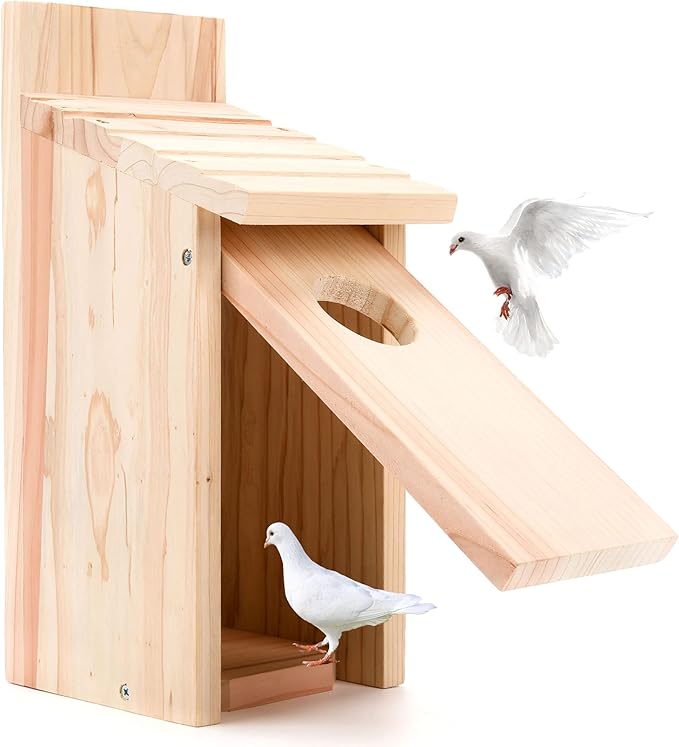Bird Houses for Outside Clearance, Cedar Finch Bluebird Box House for Outside Clearance Wood Bluebird Box House Cedar Wren Hummingbird Birdhouse,Assembled,Natural, 1Pack