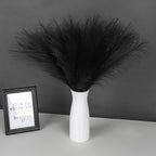 SeptCat 30 Pcs Pampas Grass Black Decor 21.7" Fluffy Faux Short Pampas Grass Artificial Small Pompas Grass Flower Vase Filler for Home Wedding Living Room Wall Party Decoration