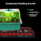 Seed Starter Trays with Grow Lights and Heat Mat, 72 Cells Seed Starter Kit with Lights, 3 Lighting Mode, 4 Timing Set, Germination Kit for Seed Starting Trays with High Humidity Control Domes