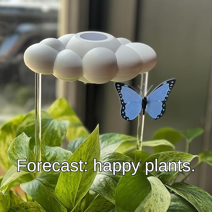 The Original Dripping Rain Cloud for Plants, Plant Watering Rain Cloud, Plant Lover Gifts, Plant Lady Gifts for Women, Plant Accessories (Cloud with Blue Butterfly)