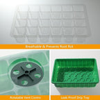 ondware 10-Pack Seed Starter Trays with Humidity Domes, 240 Cells, Seed Starter Kit for Indoor Greenhouse, Seedling Starter Tray for Seeds Growing Starting