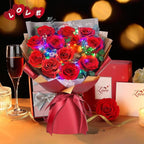 ADDWel 12 Preserved Red Roses Bouquet - Real Roses That Last Years, Romantic Anniversary & Birthday Gifts for Wife, Girlfriend - A Dozen Flowers for Delivery, Present for Her, Mom