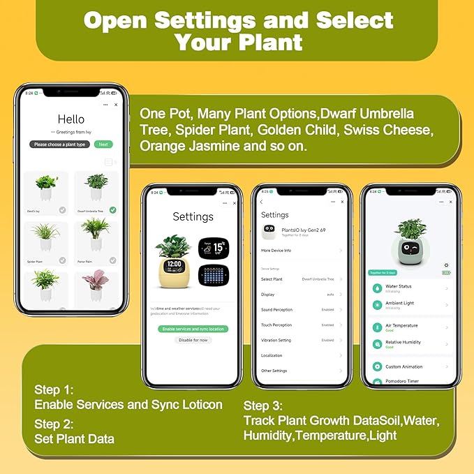 Smart Planter with App Control, Self-Watering AI Plant Pot with LCD Display, Interactive Desk Plant Companion for 100+ Plants, Smart Indoor Planter with Pomodoro Timer,80ml Reservoir,Calendar-Pink