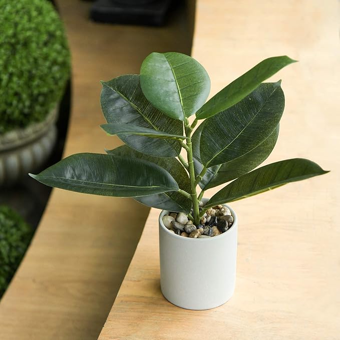 Briful Artificial Potted Plants 13" Green Faux Plants Indoor Small Fake Plant Decor for Home Table Office House Bathroom Shelf Living Room Desk Decoration