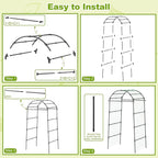 Miory Garden Arch Trellis for Climbing Plants Outdoor, 7ft Tall Plants Support Trellis for Climbing Vine Tomato Vegetable Flower Fruit, Cucumber Trellis for Raised Bed (32 x 83 Inch)