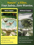Mellbree 4-Pack Premium Copper Cleaning Disc, 0.6mm Thick 99.99% Pure Copper with Stable Triple-Point Support, All-Season Physical Water Care for Bird Baths