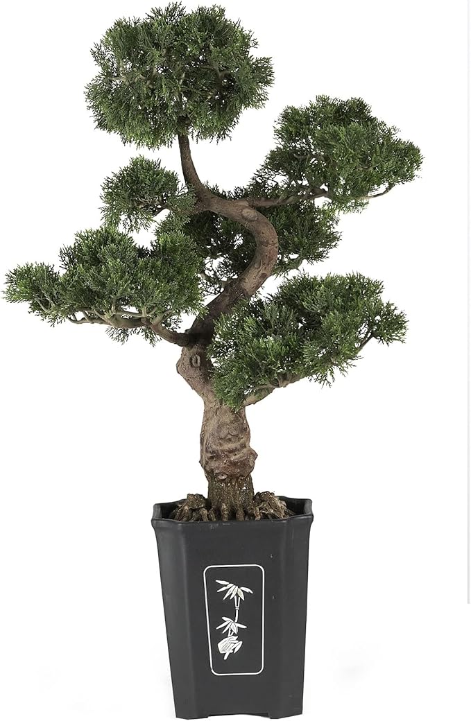 Nearly Natural 4100 Cedar Bonsai Tree, 36-Inch, Green