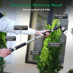 RESTMO Extra Long All Metal Telescoping Watering Wand, 180° Adjustable Ratcheting Head | 4 Spray Patterns | Thumb Flow Control, Perfect Garden Hose Sprayer to Water Hanging Baskets, Shrubs