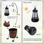 Solar Lights Outdoor with Planter Pot,Metal Cat Solar Lamp Post with Planter Base Outdoor Decorative for Yard,Porch,Patio,Floor Light with Garden Pots