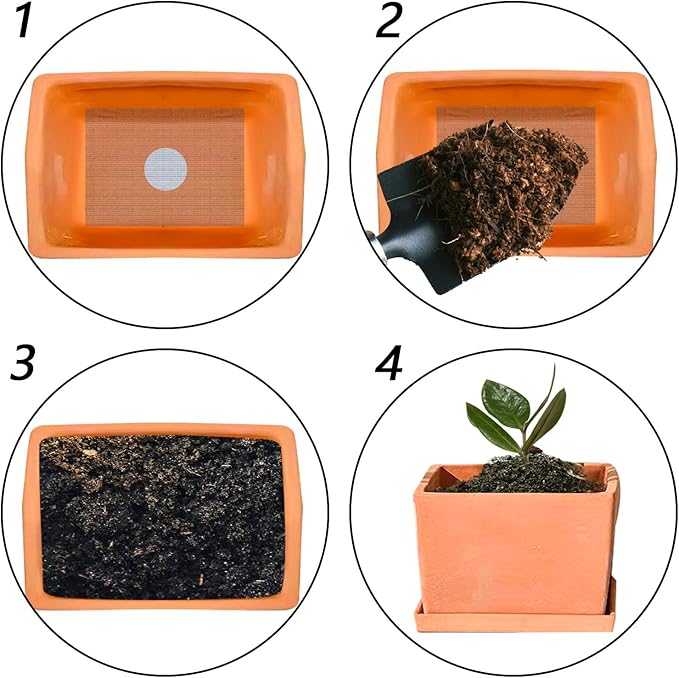 10 PCS Flower Pot Hole Mesh Pad, 8×12inch Squares Drainage Hole, Plant Pot Drainage Mat, Plant Potting Mat to Prevent Soil Loss, Gardening Gifts for Friend