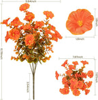 Artificial Fake Mums for Outdoor 16 Bundles Fall Orange Morning Glory for Halloween Decorations