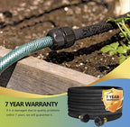 Soaker Hose 25 ft 3-Pack for Garden Beds with Kit, 1/2’’ Soaker Hose 75 ft Heavy Duty, 70% Water Saving Drip Hose Irrigation for Lawn, Landscaping, Garden (Black, 25 FEET x 3PACK)