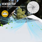 CROWN SHADES 12x12 Pop Up Canopy Outside Canopy, Patented One Push Tent Canopy with Wheeled Carry Bag, Bonus 8 Stakes and 4 Ropes, White