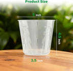 Bluepro 5 Inch Side-Open Orchid Pots 12 Pack, Clear Plastic Nursery Planters with Detachable Side Walls for Easy Repotting, Breathable Slotted Flower Pots with Drainage for Root Health